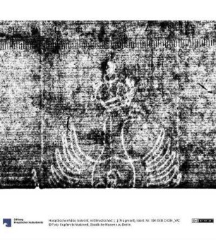 Heraldischer Adler, bekrönt, mit Brustschild: [...] (Fragment)
