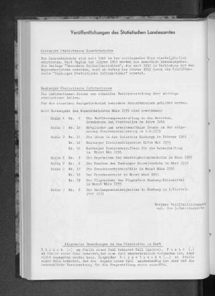 Veröffentlichungen des Statistischen Landesamtes