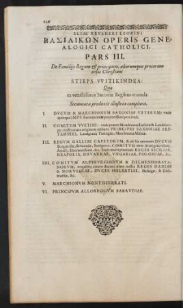 Pars III. De Familiis Regum ... Stirps VVitikindea: ...
