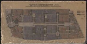 Osterholzer Friedhof, Bremen: Blatt A: Grundriss der Gesamtanlage 1:1000, Legende zu den Grabtiefen