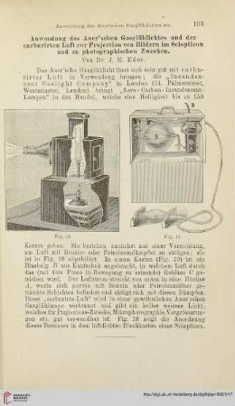 Anwendung der Aner'schen Gasglühlichtes und der carburirten Luft zur Projection von Bildern im Sciopticon und zu photographischen Zwecken