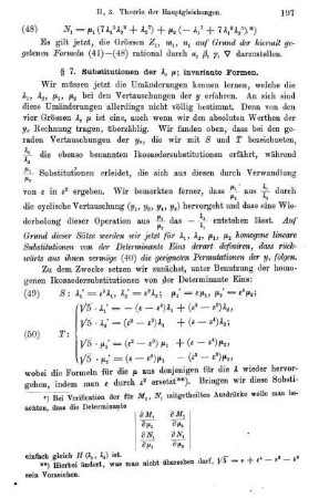 § 7. Substitutionen der ..., ...; invariante Formen.