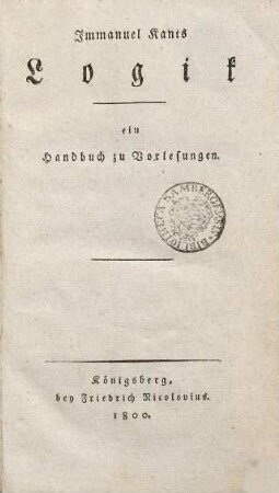 Immanuel Kants Logik : ein Handbuch zu Vorlesungen
