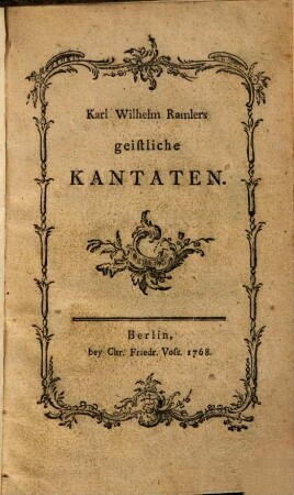 Karl Wilhelm Ramlers geistliche Kantaten