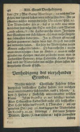 Vertheidigung des vierzehenden Grundes.
