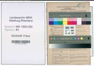 Entnazifizierung Franz Kirchhoff , geb. 26.04.1888 (Verw.Beamter)