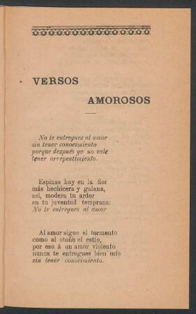 Versos amorosos