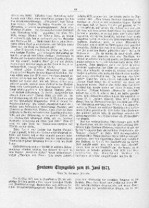 Fontanes Einzugslied zum 16. Juni 1871