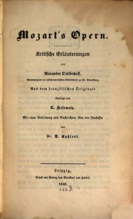 Mozart's Opern : kritische Erläuterungen
