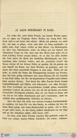 An Jakob Burckhardt in Basel