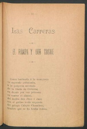 Las carreras o El Pampa y Don Cosme