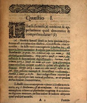 Disputatio Juridica Ordinaria, Continens Quæstiones utiliores & difficiliores De Famoso Libello
