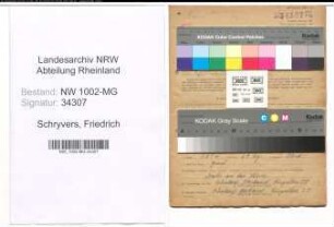 Entnazifizierung Friedrich Schryvers , geb. 12.03.1887 (Hausverwalter)