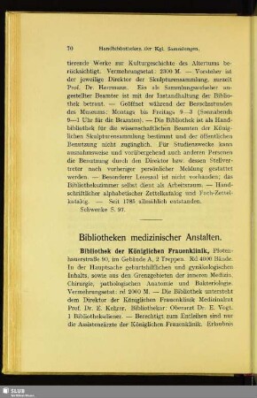 Bibliotheken medizinischer Anstalten