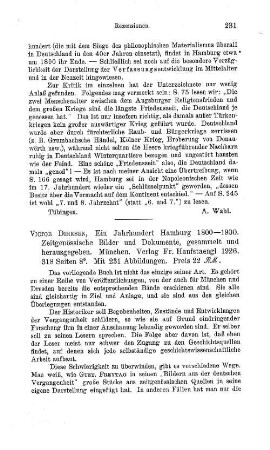 Ein Jahrhundert Hamburg 1800 - 1900, zeitgenössische Bilder und Dokumente, gesammelt und hrsg. von Victor Dirksen : München, Hanfstaengl, 1926