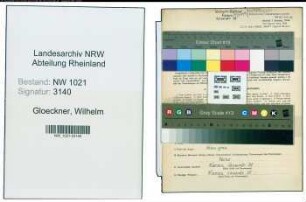 Entnazifizierung Wilhelm Gloeckner , geb. 02.02.1916 (Vers.vertreter)