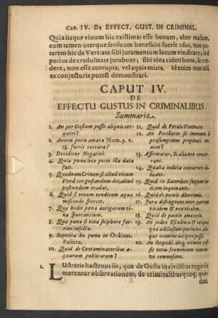 Caput IV. De Effectu Gustus In Criminalibus.