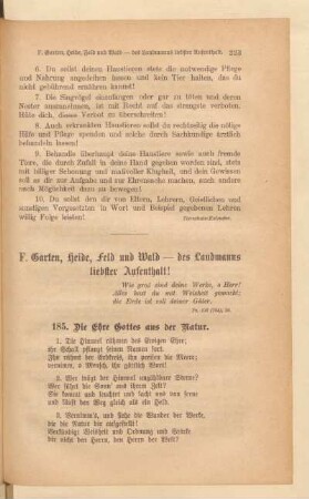 F. Garten, Heide, Feld und Wald - des Landmanns liebster Aufenthalt!