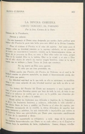 La Divina Comedia - Canto tercero: El Paraiso