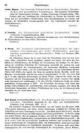 60, J. Neuberg, Der internationale gewerbliche Rechtsschutz, 1905