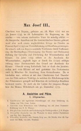 Historische Ausstellung der Stadt München, veranstaltet aus der Maillinger-Sammlung, 4. Serie. Die Regierungszeit des Churfürsten Max Joseph III. : 1745 - 1777 ; II. Ausstellung v. Originalzeichnungen der Münchener Künstlergenossenschaft
