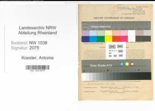 Entnazifizierung Antonia Koester , geb. 12.02.1897 (Geschaeftsinhaberin)