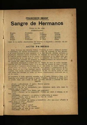 Sangre de hermanos : drama en dos actos