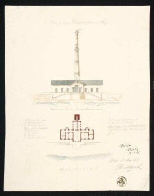 Dampfmaschinenhaus: Grundriss, Aufriss