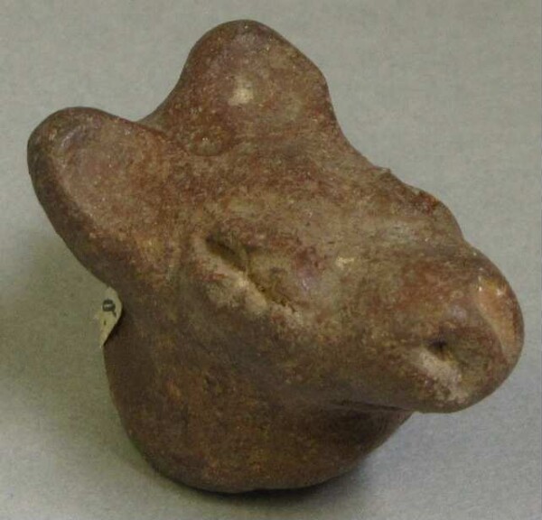 Animal head made of clay