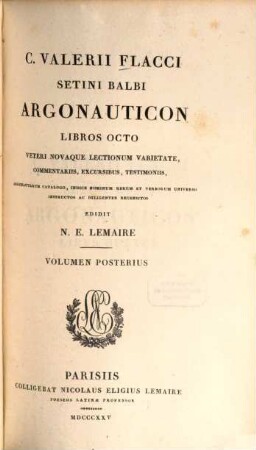 C. Valerii Flacci Setini Balbi Argonauticon libros octo. 2