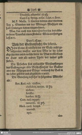 Das L. Cap. Von der Gelbensucht, De Ictero