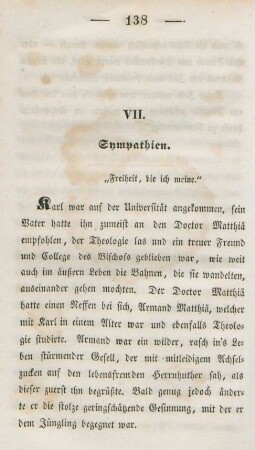 VII. Sympathien