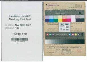 Entnazifizierung Fritz Fluegel , geb. 04.07.1906 (Metzger)
