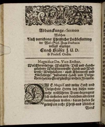 Abdanckungs-Sermon [...]
