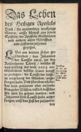 Ds Leben des Heiligen Apostels Pauli ...