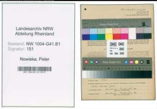 Entnazifizierung Peter Nowieka , geb. 22.07.1889 (Feuerwehrmann)