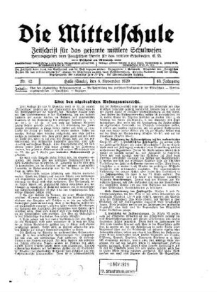 Über den algebraischen Anfangsunterricht