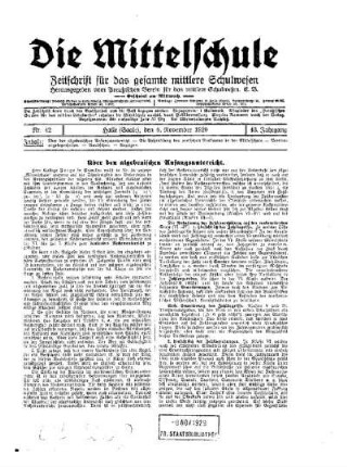 Über den algebraischen Anfangsunterricht