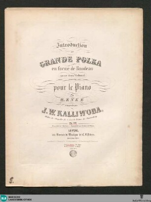 Introduction et grande polka en forme de rondeau (pour deux violons) : op. 196