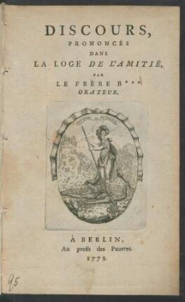 Discours, Prononcés Dans La Loge De L'Amitié