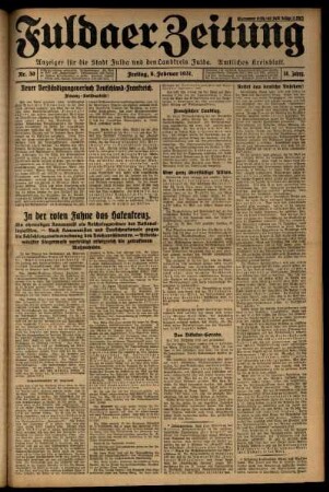 Erste Ausgabe vom Freitag, den 06. Februar 1931.