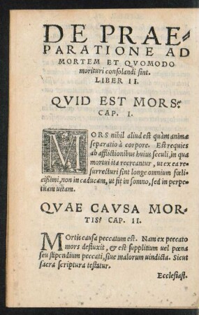 Quid est Mors? Cap. I.