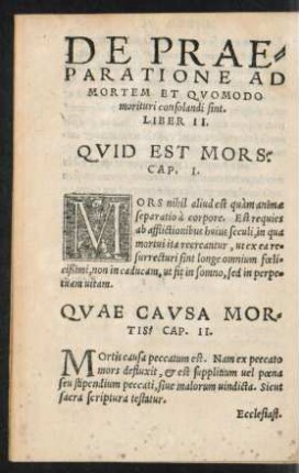 Quid est Mors? Cap. I.