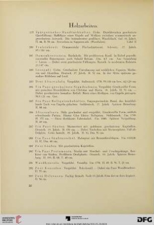 Holzarbeiten (Nr. 279-309)