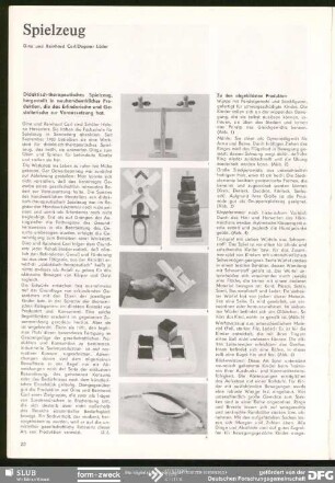 Spielzeug : Handwerk – Kunsthandwerk – Formgestaltung