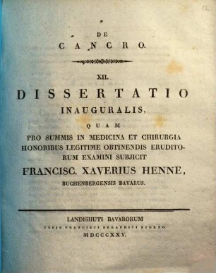 De cancro