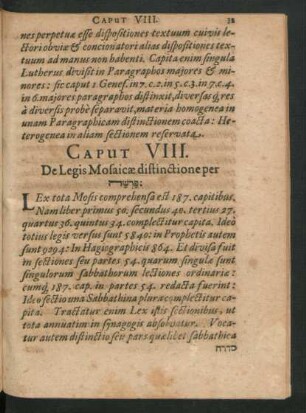 Caput VIII. De Legis Mosaicae distinctione per ...