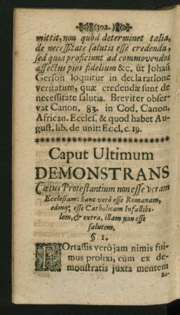 Caput Ultimum. Demonstrans Coetus Protestantium non esse veram Ecclesiam ...