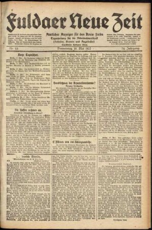 Ausgabe vom Donnerstag, den 18. Mai 1922.