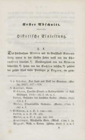 Erster Abschnitt. Historische Einleitung.